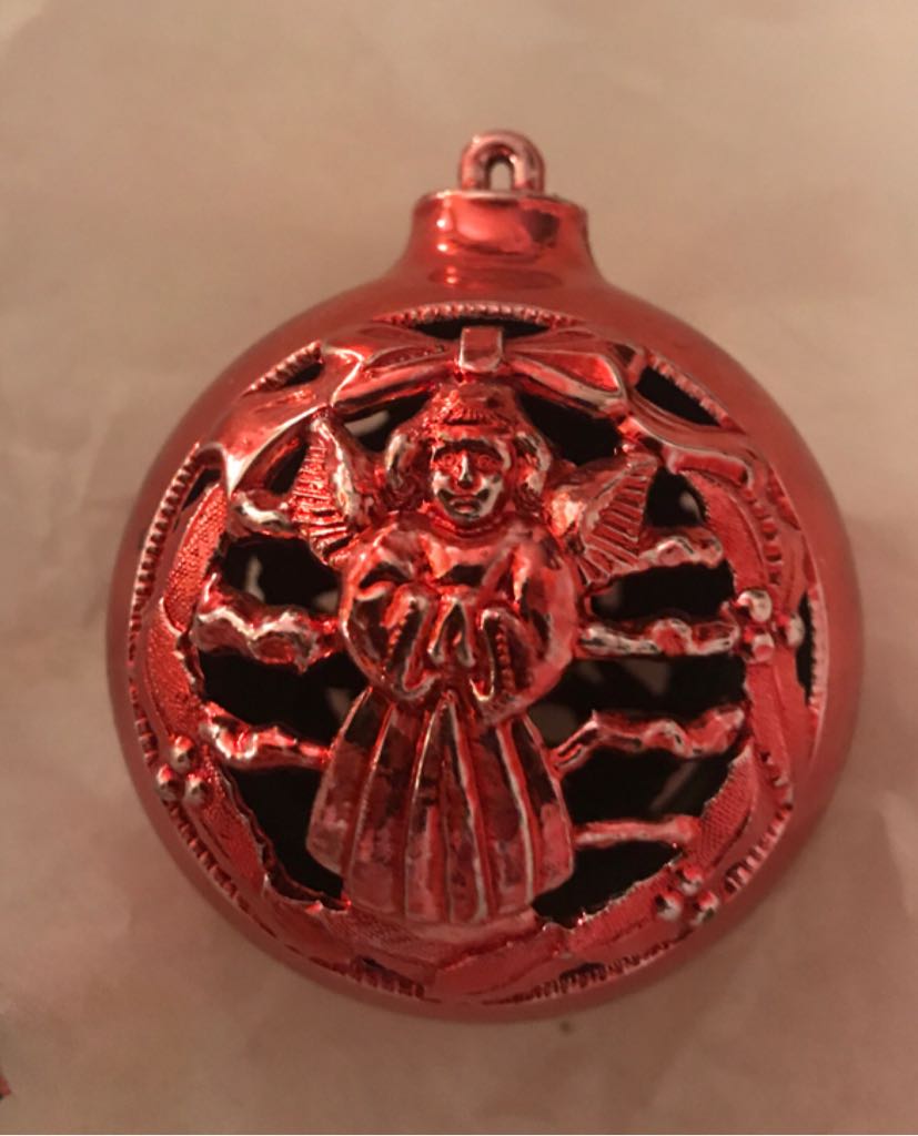 Bradford - Round - Figual - Angel/Deer - Red - Figural (Ball) ornament collectible - Main Image 2