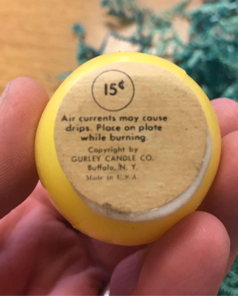 Gurley - Easter - 3” - Egg - Bunny - Yellow - Egg (Easter - Candle) ornament collectible - Main Image 2