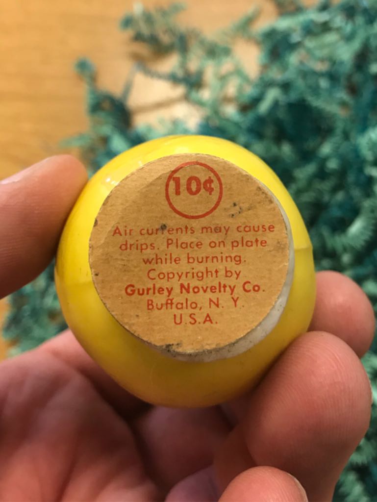 Gurley - Easter - 3” - Egg - Squirrel - Yellow - Egg (Easter - Candle) ornament collectible - Main Image 2