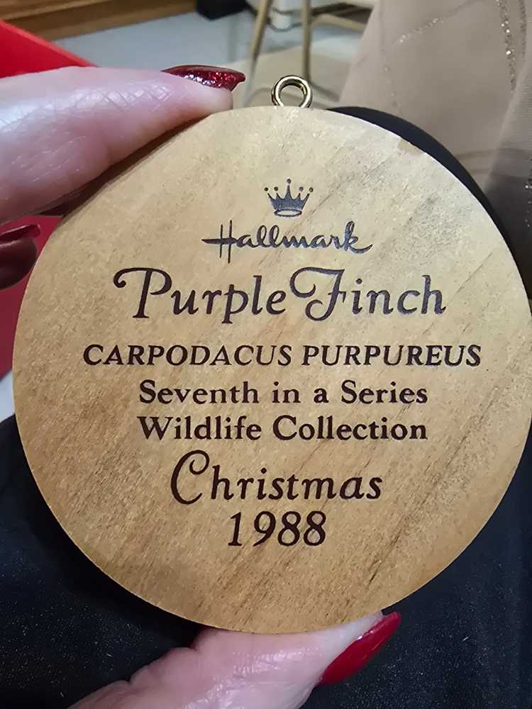 07 - Purple Finch (of 07) - Holiday Wildlife (Birds, Finches) ornament collectible - Main Image 2