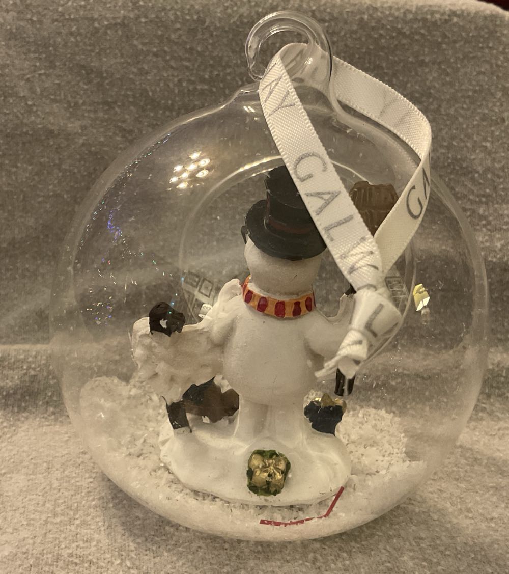Snowman And Puppy Snow Globe Ornament  (Snowman) ornament collectible - Main Image 2