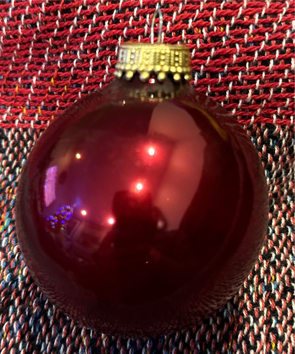 Glass Ball - Burgundy - Designer Glass With Crowns ornament collectible [Barcode 024762701050] - Main Image 2