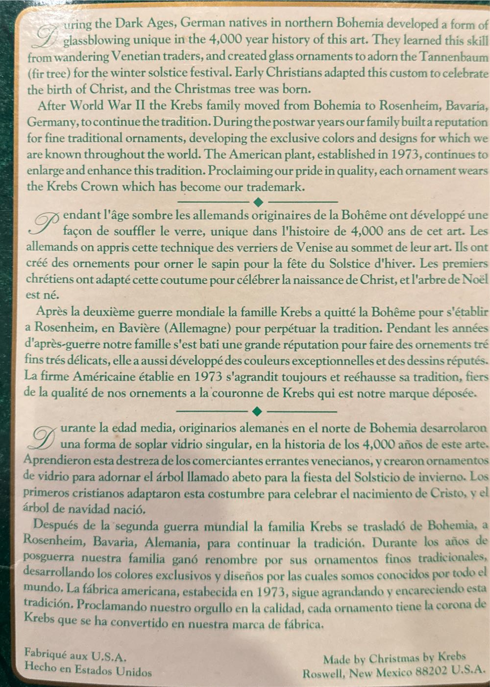 Glass Ball - Silver Pearl - Designer Glass With Crowns ornament collectible [Barcode 024762702019] - Main Image 3