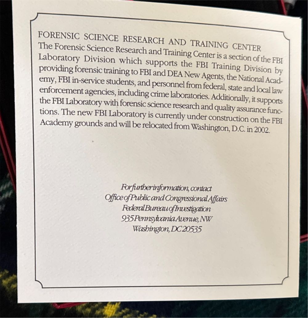 FBI National Academy Christmas Ornament 2001  ornament collectible - Main Image 4