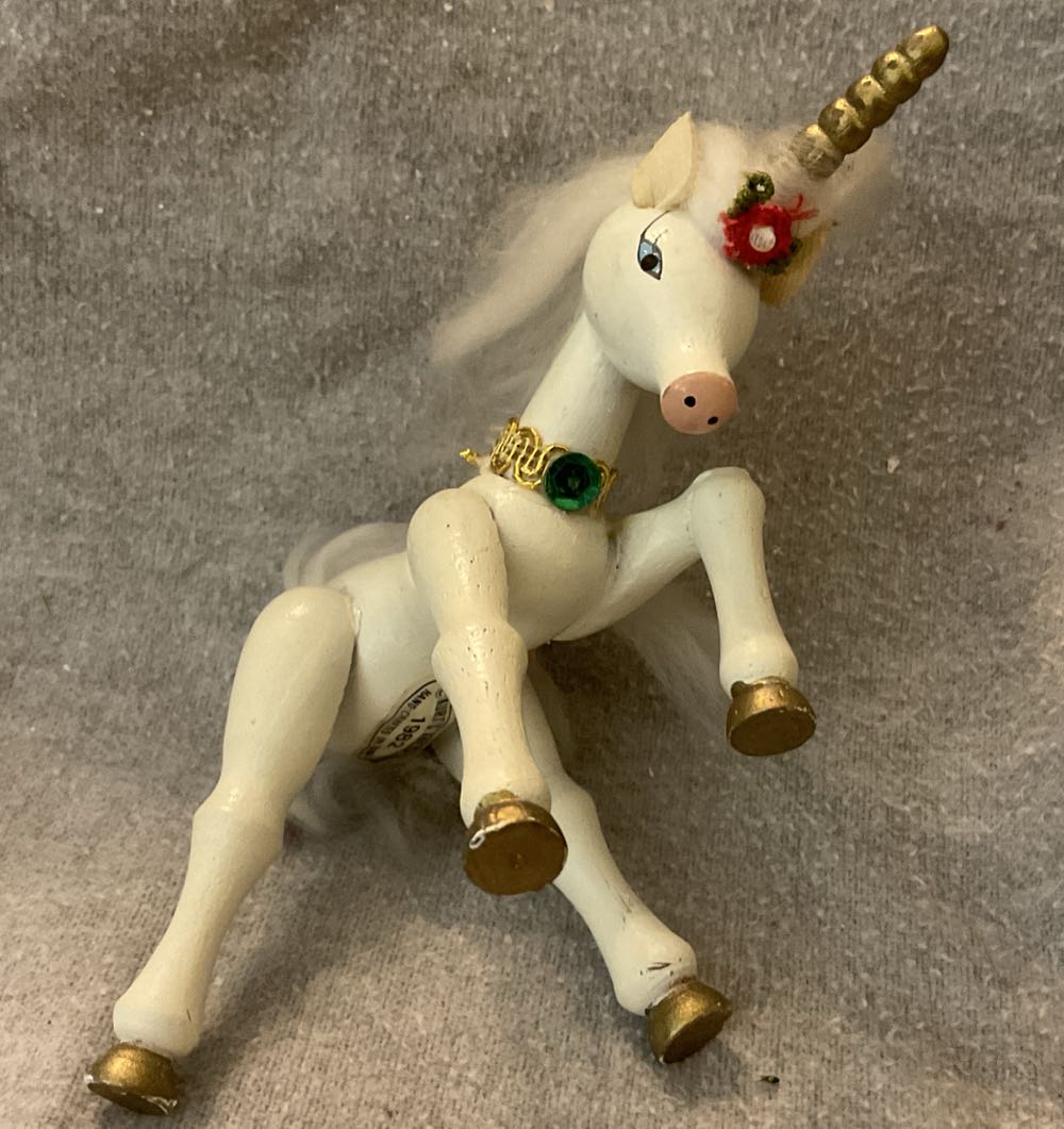 Unicorn: Kurt Adler Painted Wood Unicorn Sitting  (Fantasy/Sci-fi) ornament collectible - Main Image 2