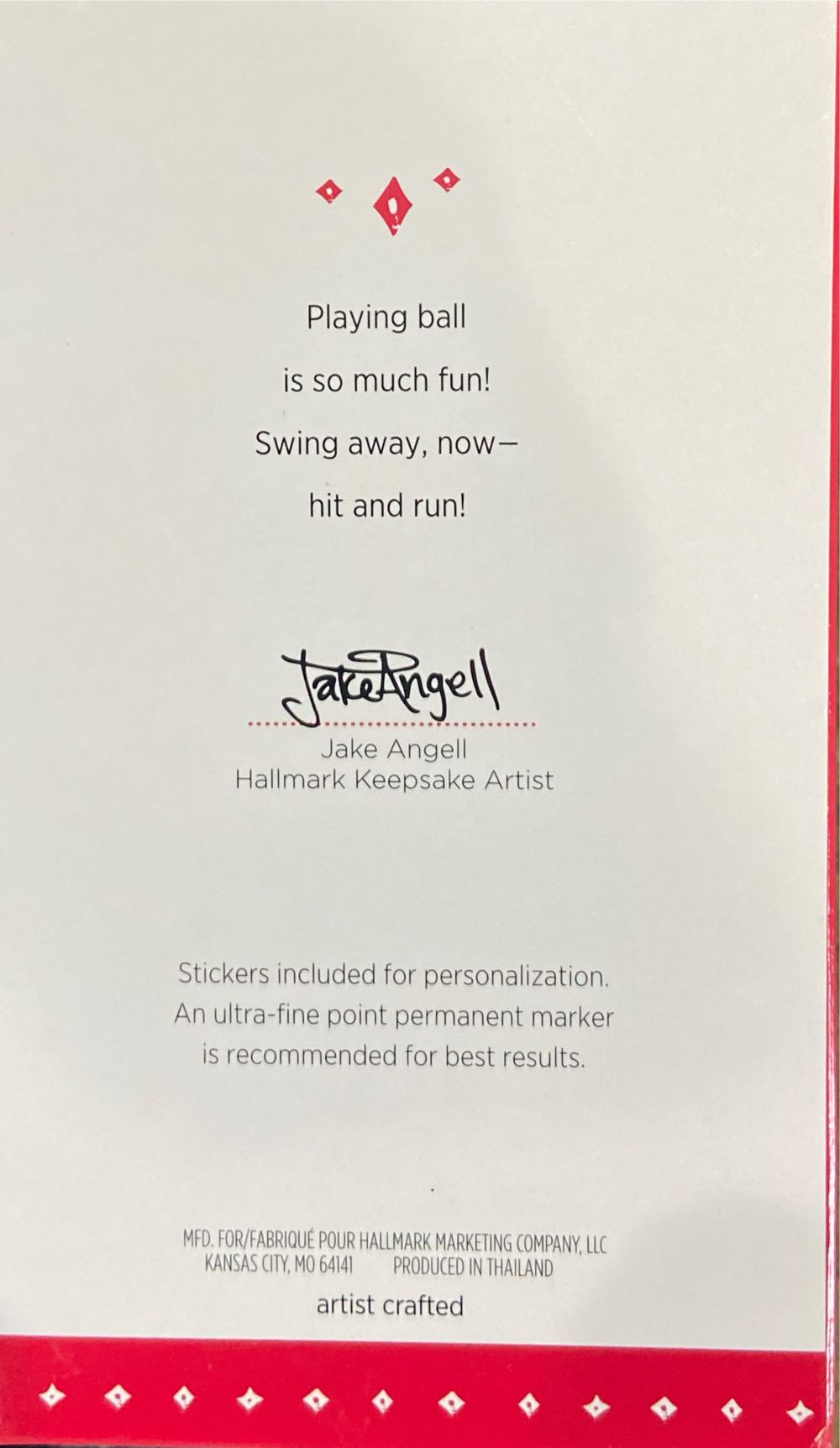 Hallmark Keepsake Ornament Star Slugger Personalized Baseball  ornament collectible [Barcode 763795988914] - Main Image 3