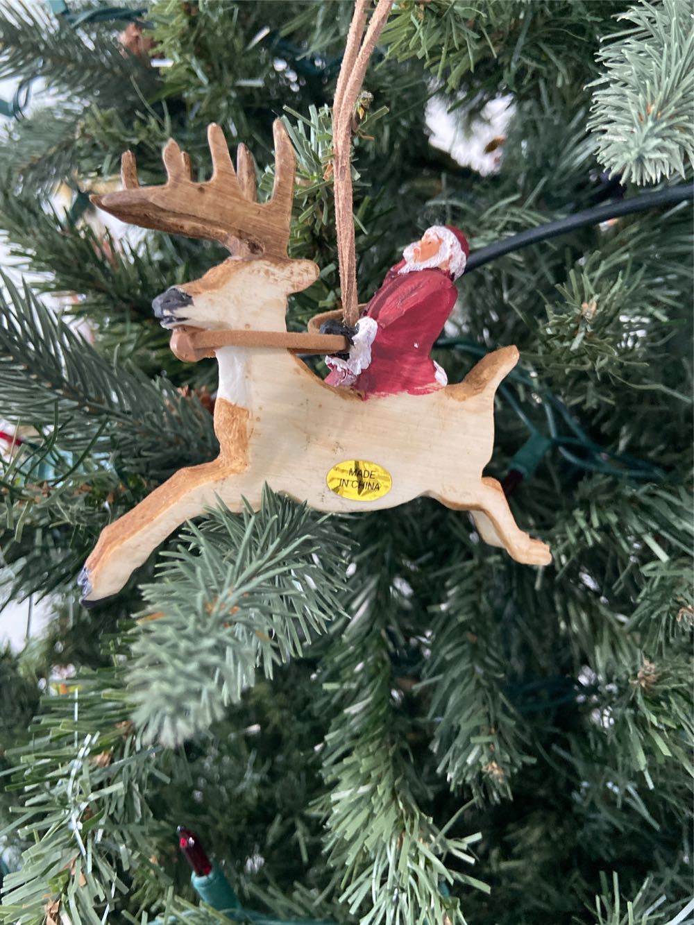 Santa Riding Reindeer  ornament collectible [Barcode 878199007250] - Main Image 2