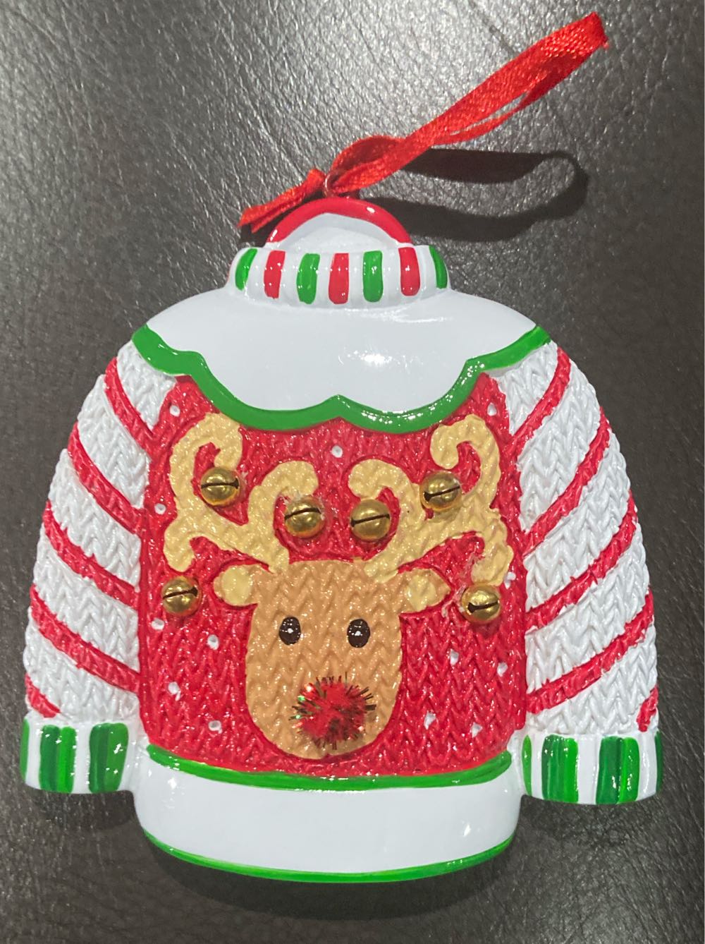 Ugly Sweater Personalized Christmas Tree Ornament  ornament collectible [Barcode 616241560274] - Main Image 2