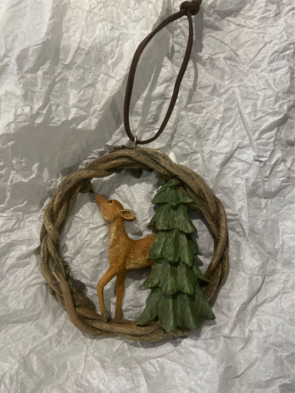 Cracker Barrel Wreath With Deer  ornament collectible - Main Image 2