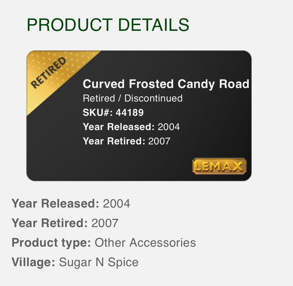 #4418 Curved Candy Frosted Road  (Sugar N Spice) ornament collectible - Main Image 2