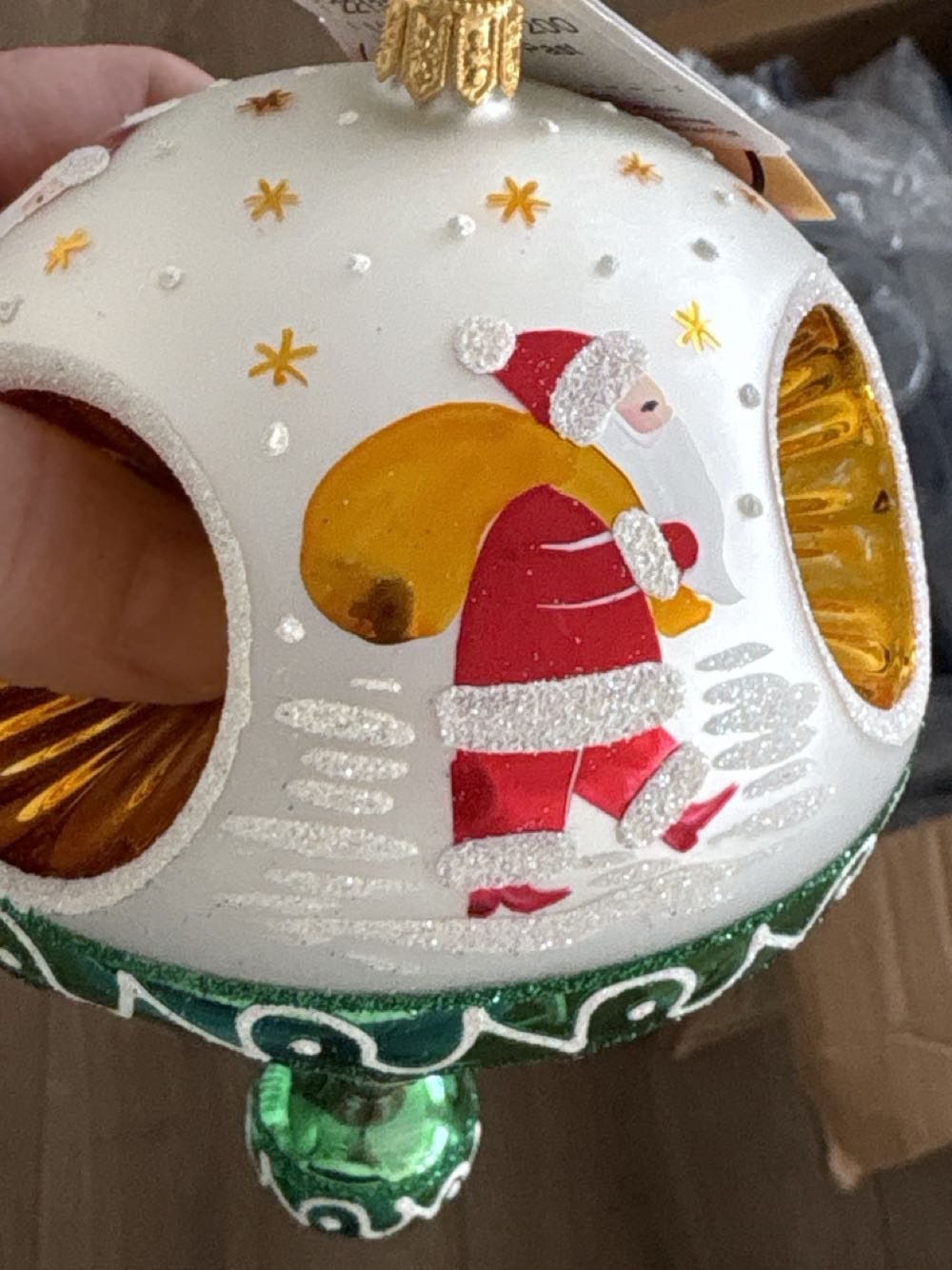 Christmas Past  (Balloon Drop Reflecter Santa With Sack) ornament collectible - Main Image 2