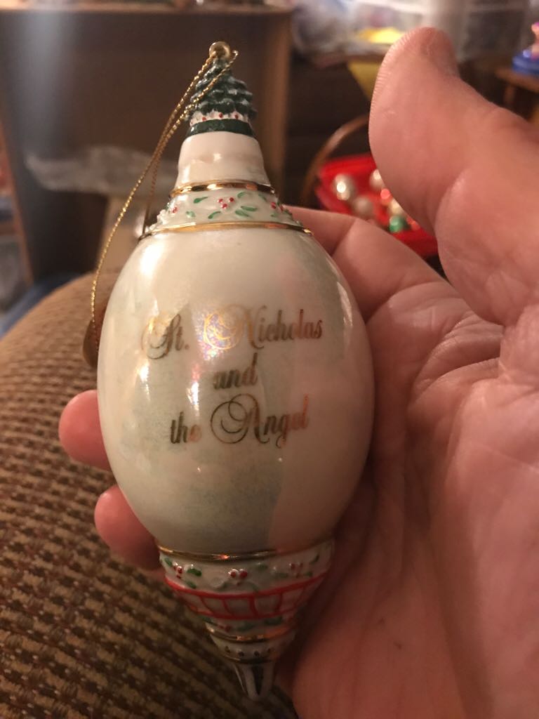 Bradford Exchange - St. Nicholas & An Angel - Santa Millenial Heirloom (Bradford Editions) ornament collectible - Main Image 2