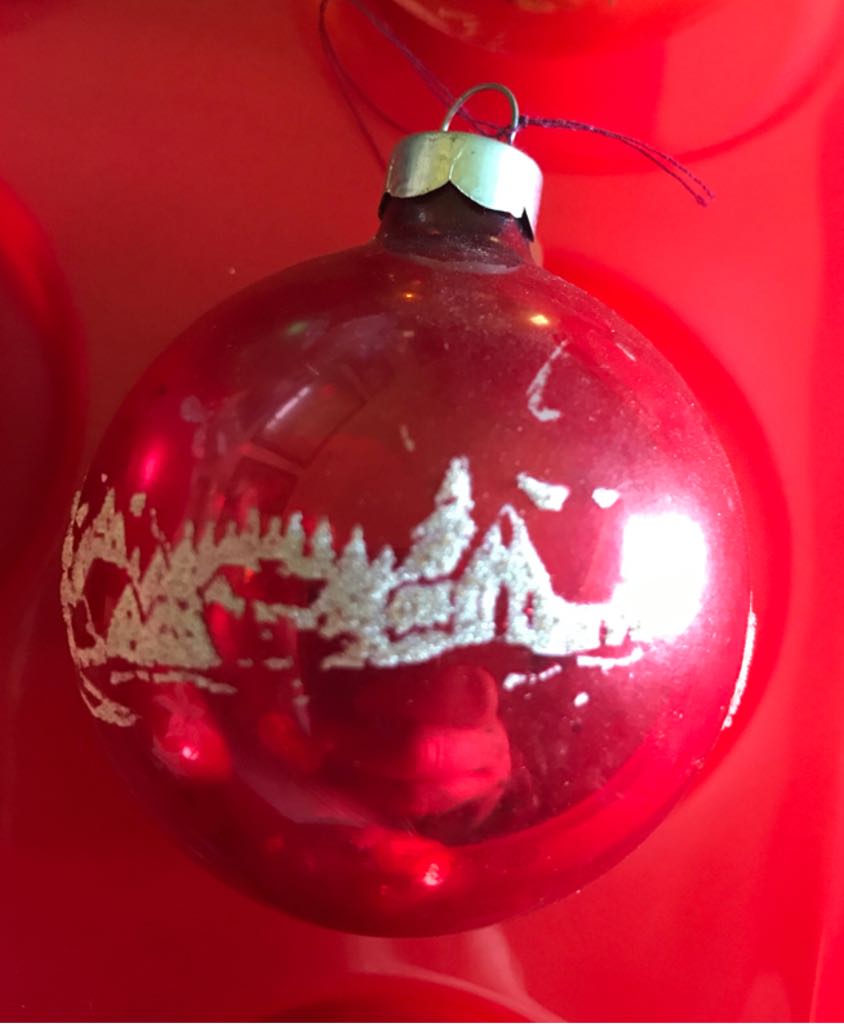 George Franke - Round - Stencil - Village - Red - Stencil (Round) ornament collectible - Main Image 2