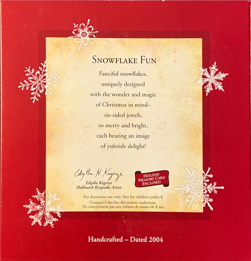 Snowflake Fun  (Snowflake) ornament collectible [Barcode 015012812565] - Main Image 2
