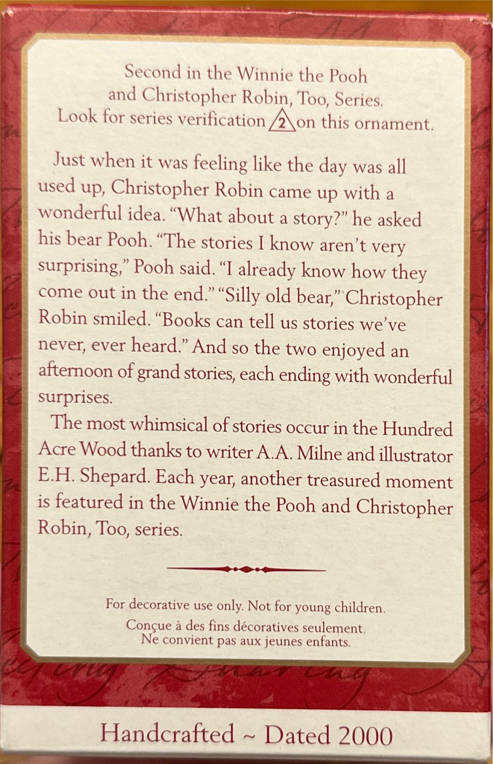 Story Time With Pooh - Disney Winnie The Pooh (Walt Disney Productions) ornament collectible [Barcode 015012566345] - Main Image 4