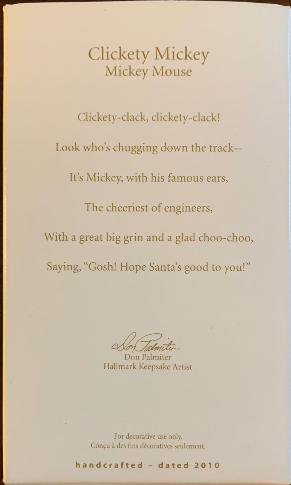 Clickety Mickey - Disney Mickey Mouse (Disney) ornament collectible [Barcode 795902163921] - Main Image 2