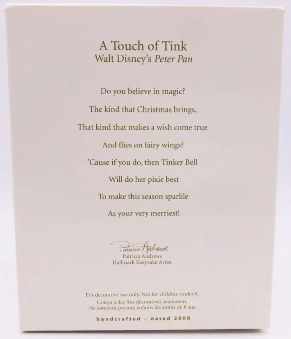 A Touch Of Tink - Tinker Bell (Walt Disney’s Peter Pan) ornament collectible [Barcode 795902017286] - Main Image 3