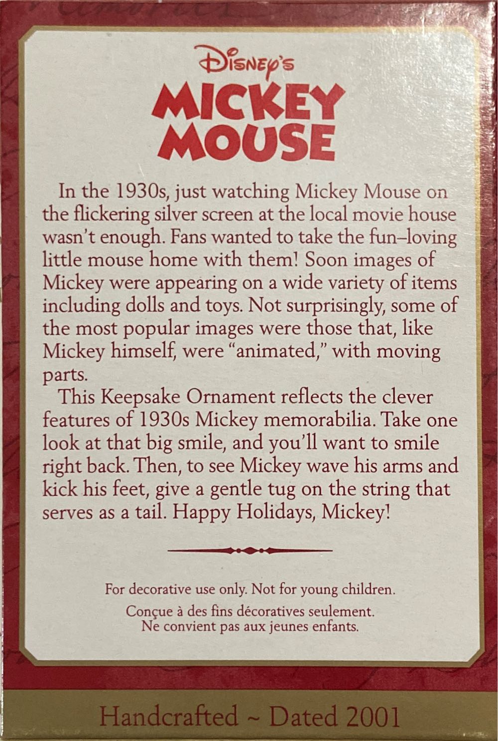 Bell Ringing Santa Mickey Mouse - Mickey Mouse (Disney Mickey Mouse & Co.) ornament collectible [Barcode 015012628975] - Main Image 2