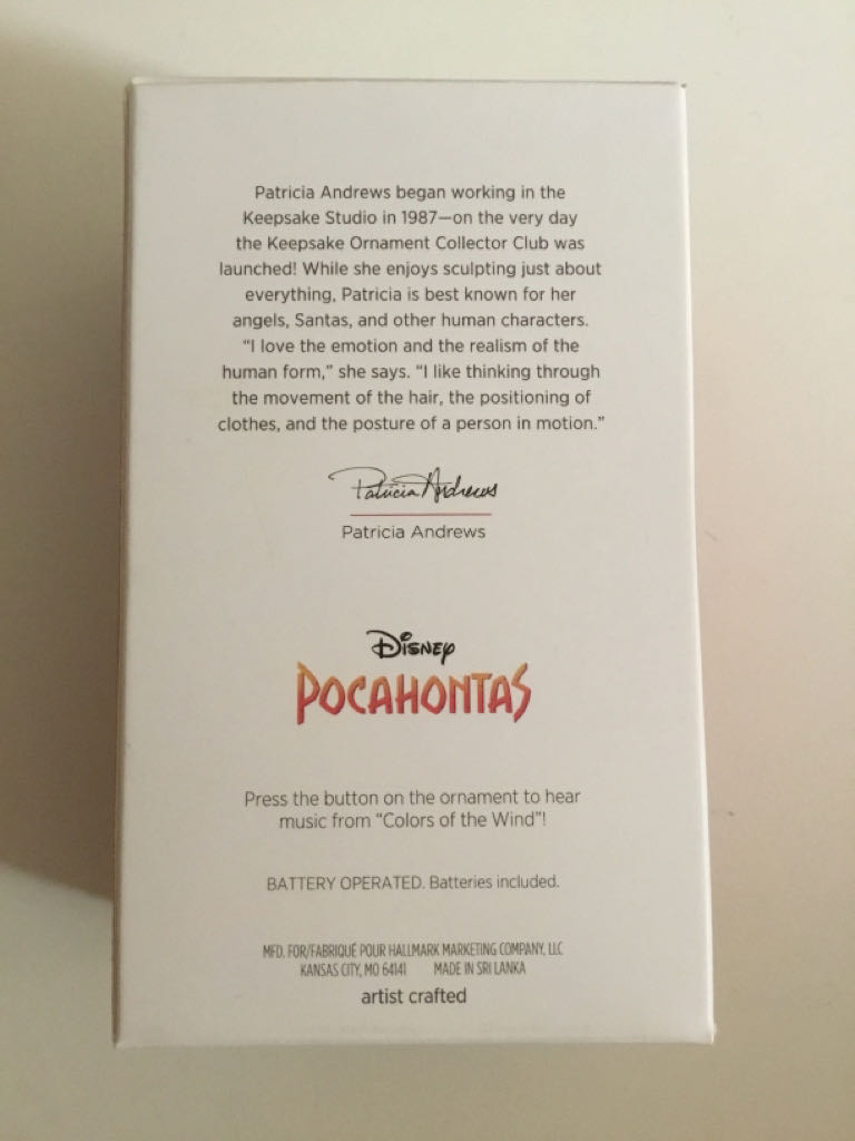 Colors Of The Wind - Pocahontas (Disney) ornament collectible [Barcode 763795336647] - Main Image 2