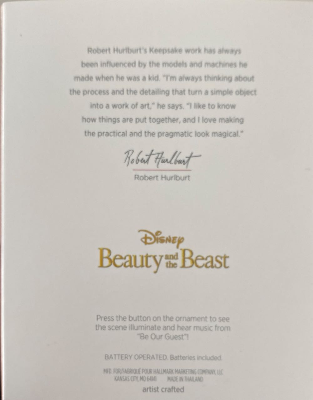 Beauty & The Beast - Be Our Guest - Disney Beauty and the Beast (Movie) ornament collectible [Barcode 763795296194] - Main Image 2