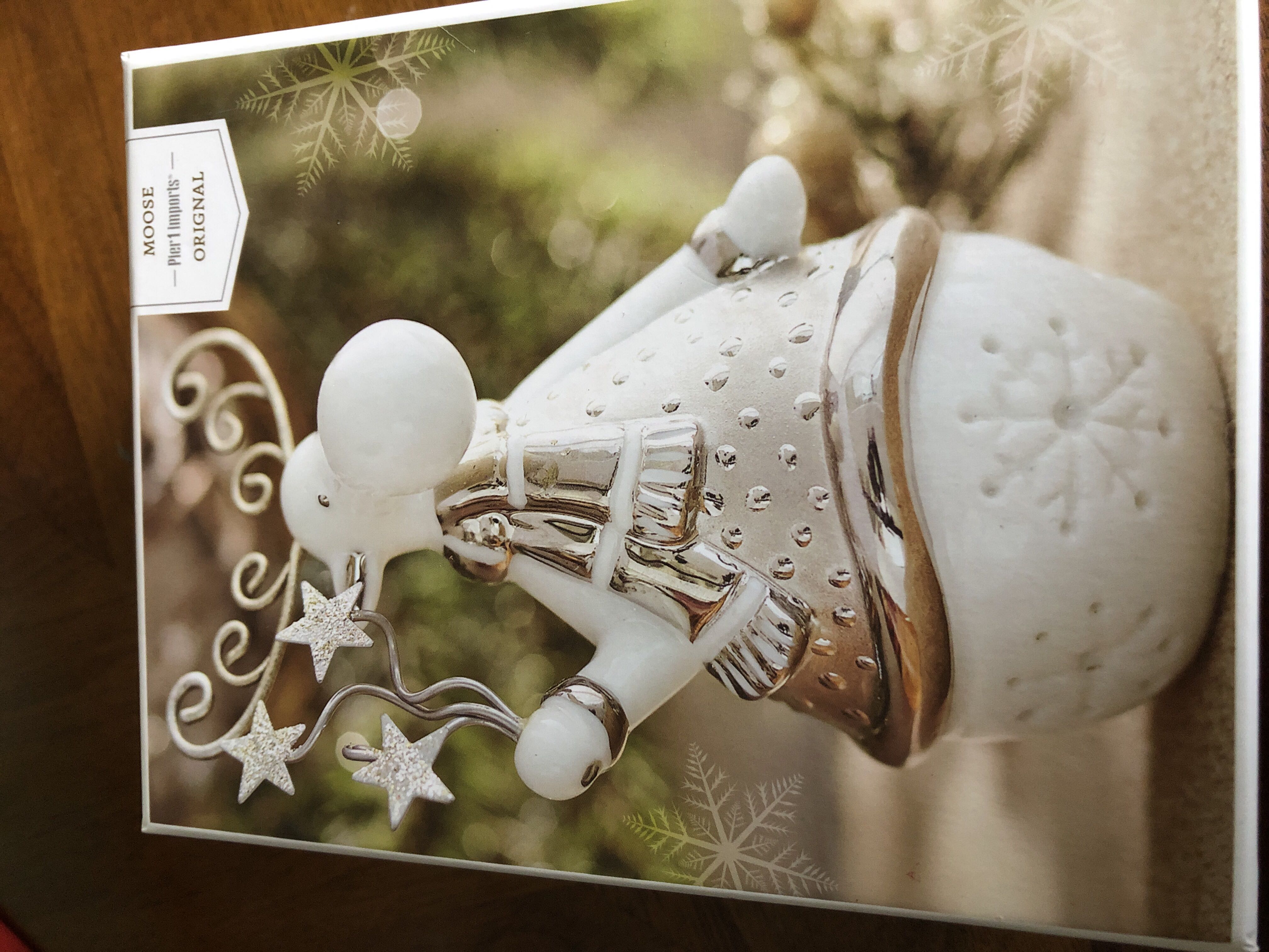 White and Silver Moose  ornament collectible [Barcode 02965562] - Main Image 2
