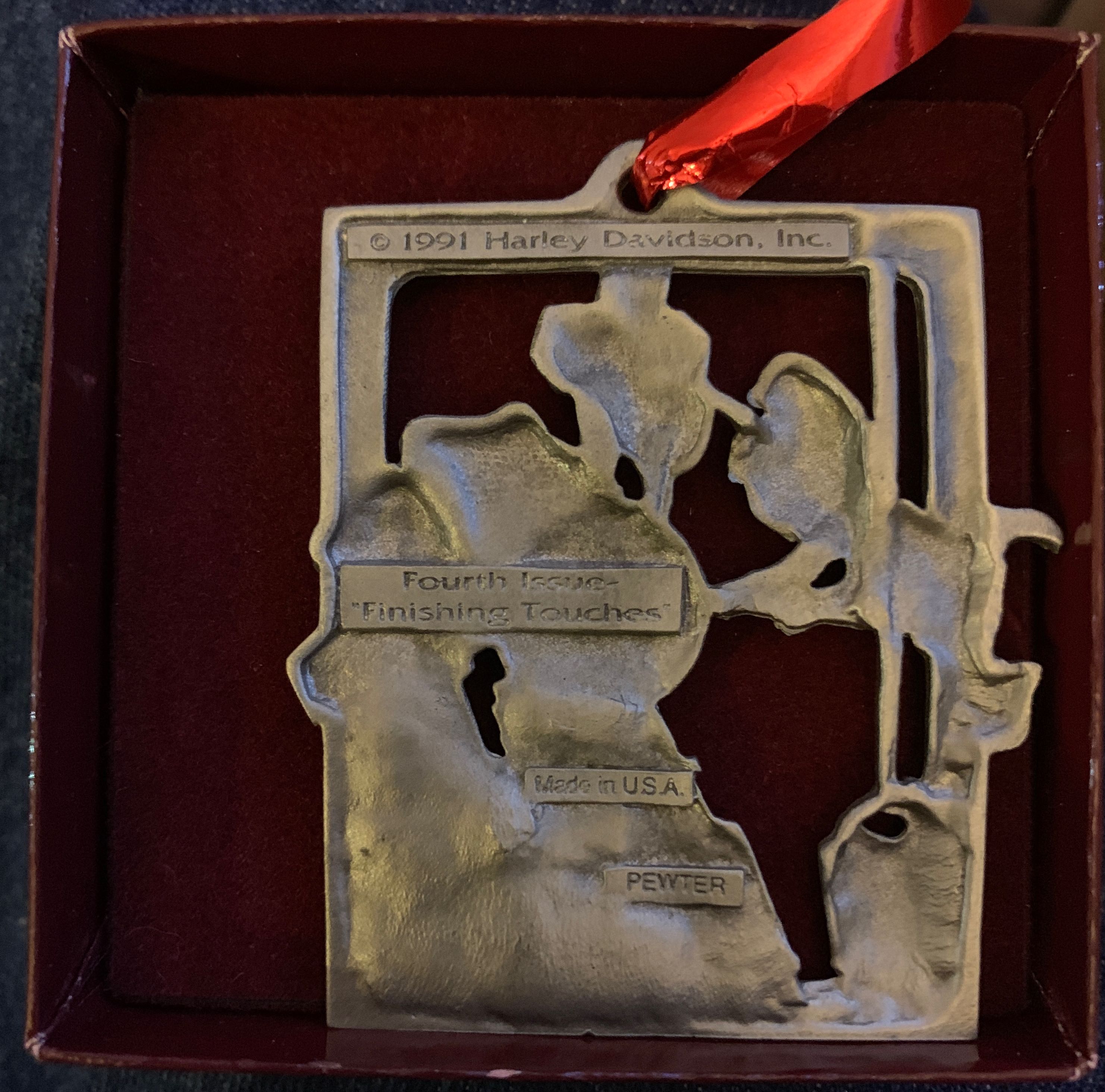 Pewter 1991 Harley Davidson Finishing Touches  ornament collectible - Main Image 2