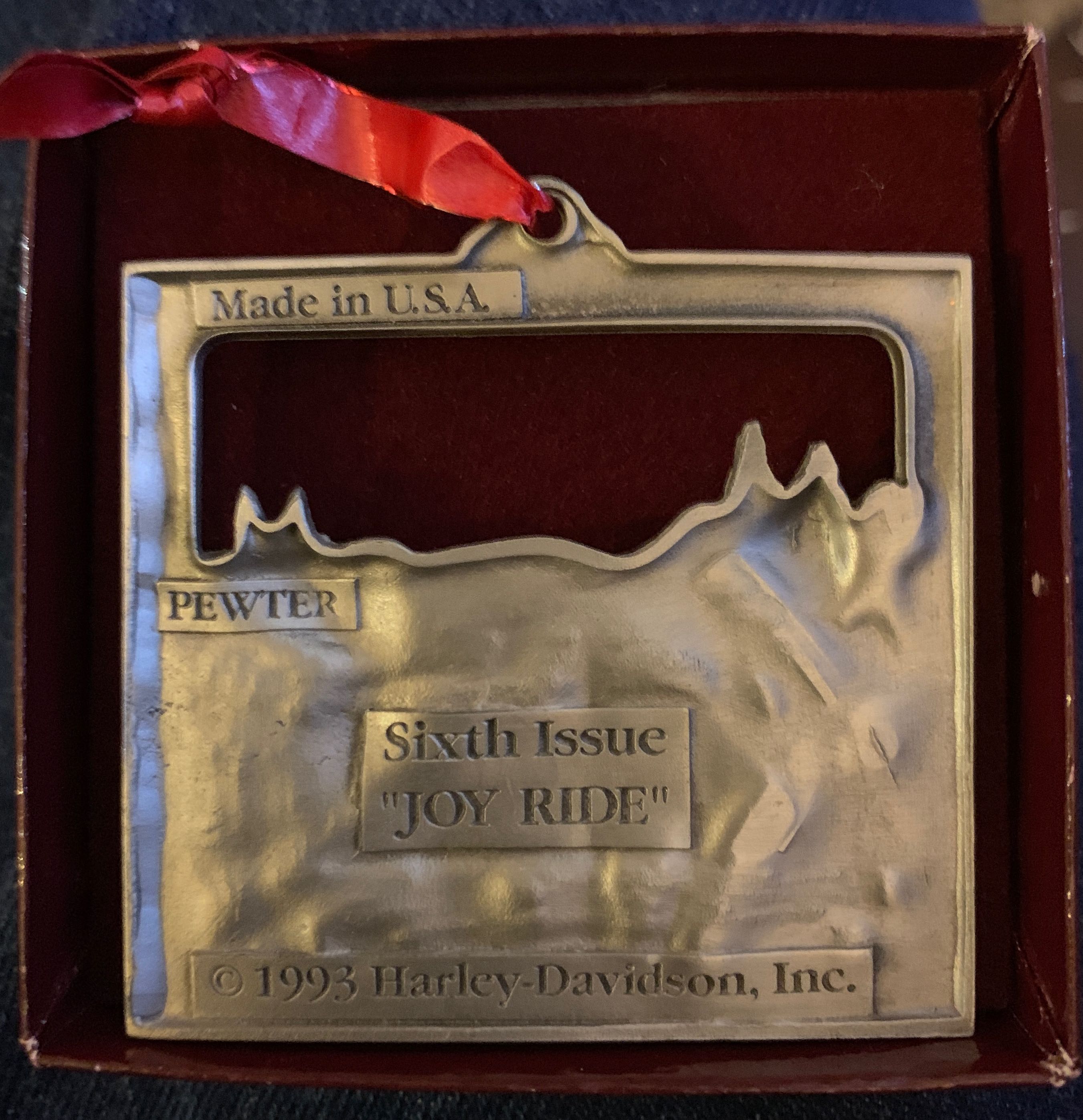 Pewter 1993 Harley Davidson Joy Ride  ornament collectible - Main Image 2