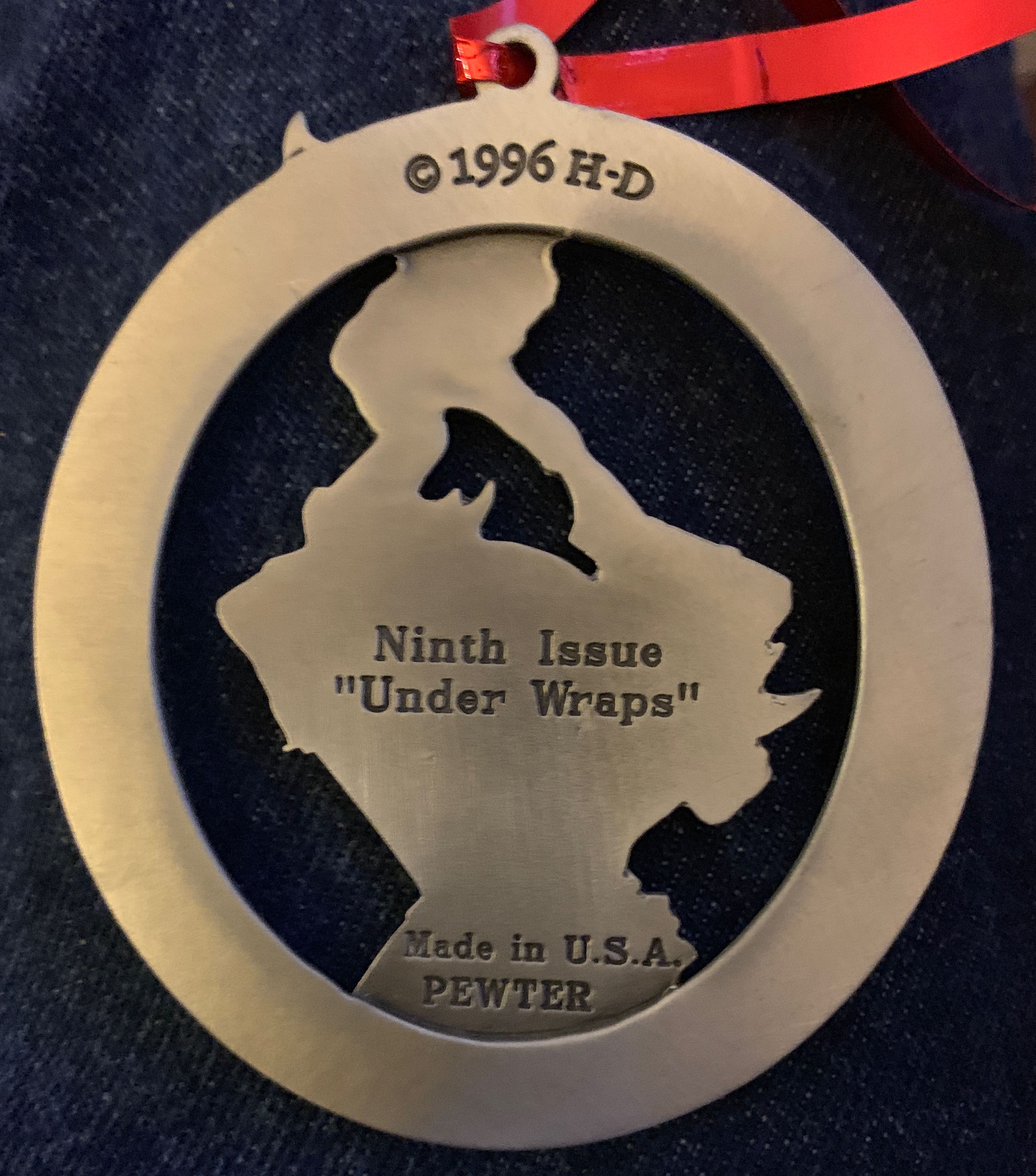 Pewter 1996 Harley Davidson Under Wraps  ornament collectible - Main Image 2