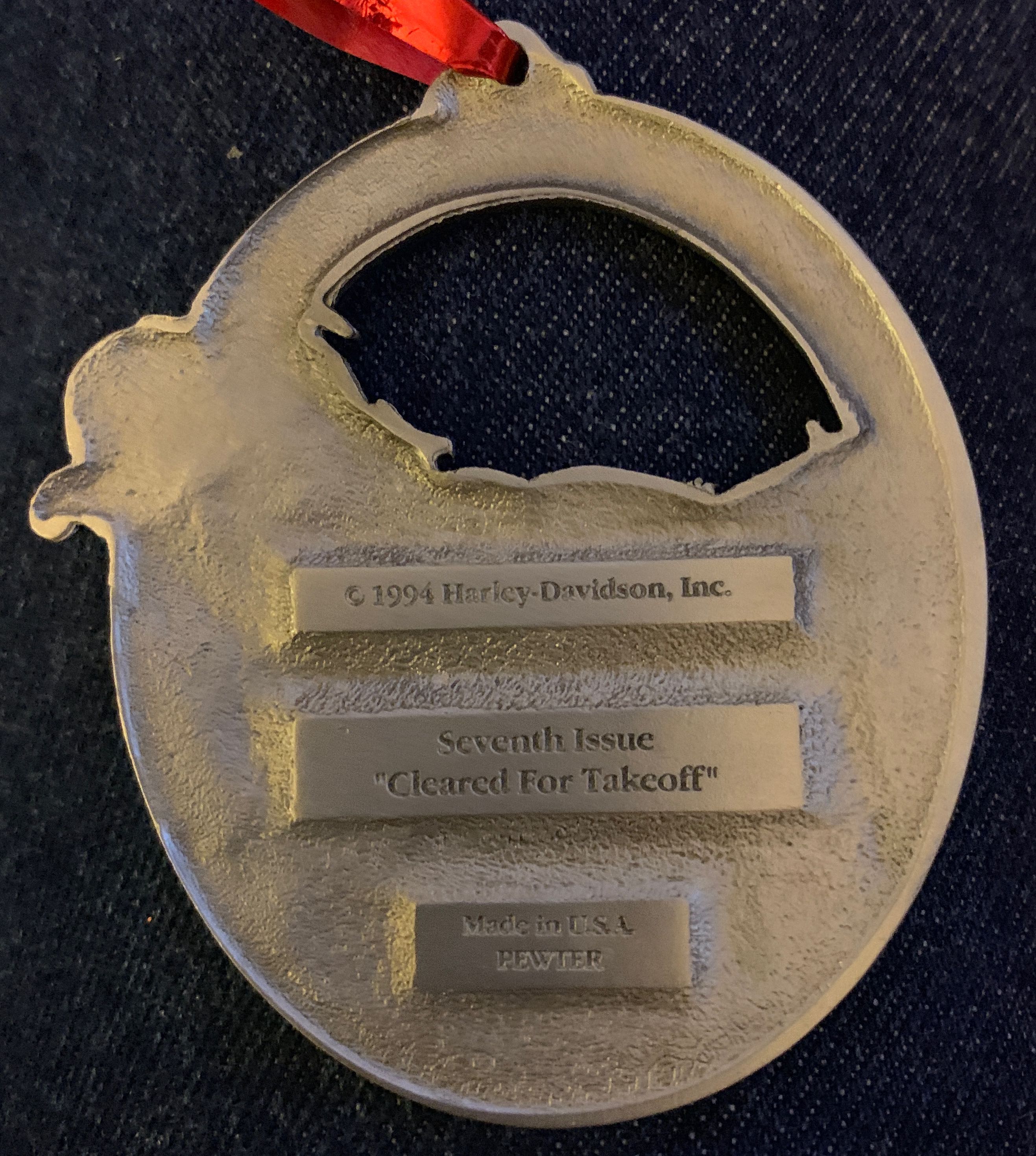 Pewter 1994 Harley Davidson Cleared For Takeoff  ornament collectible - Main Image 2