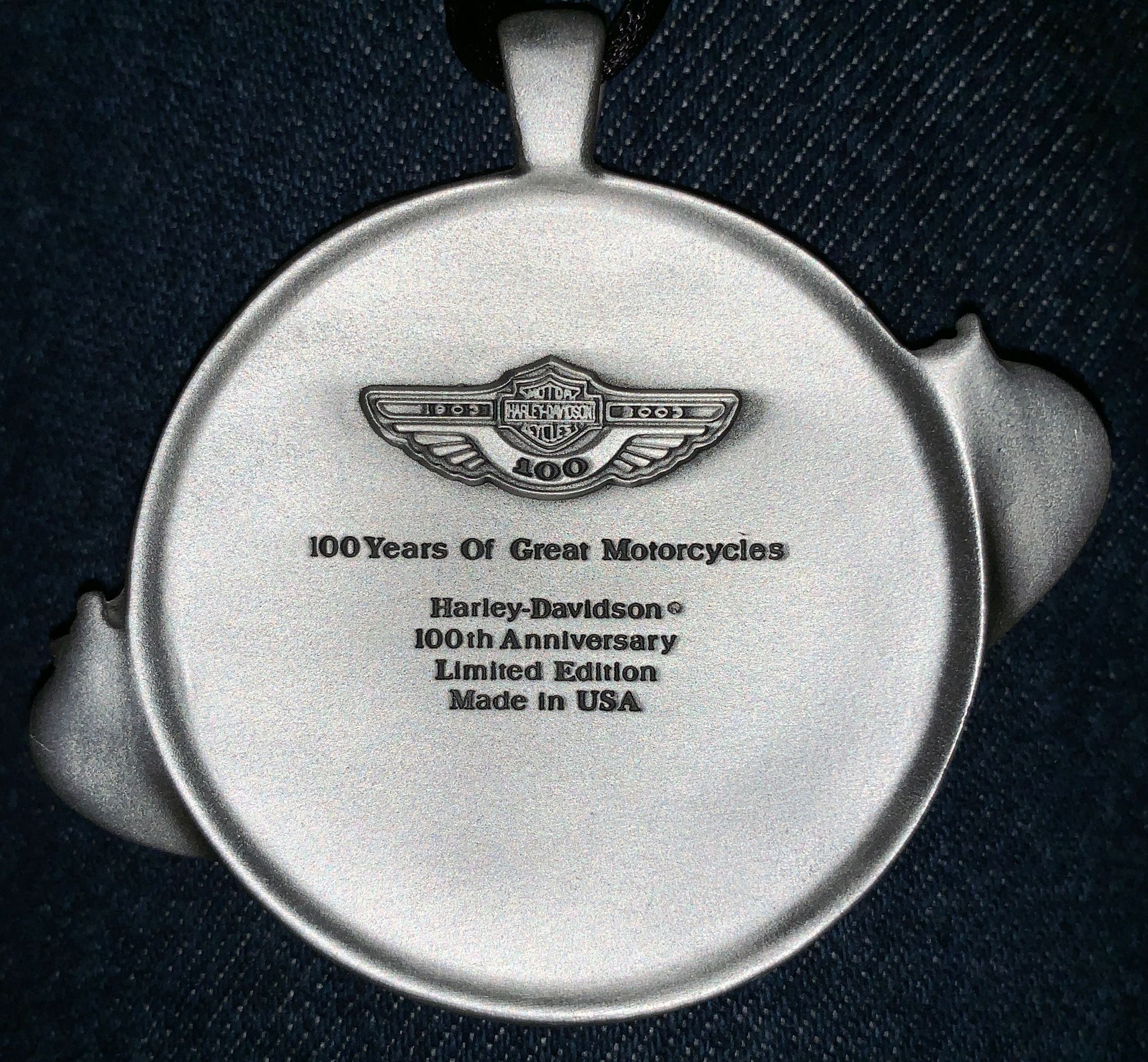 Pewter 2003 Harley Davidson 100th Anniversary Ornament  ornament collectible - Main Image 2