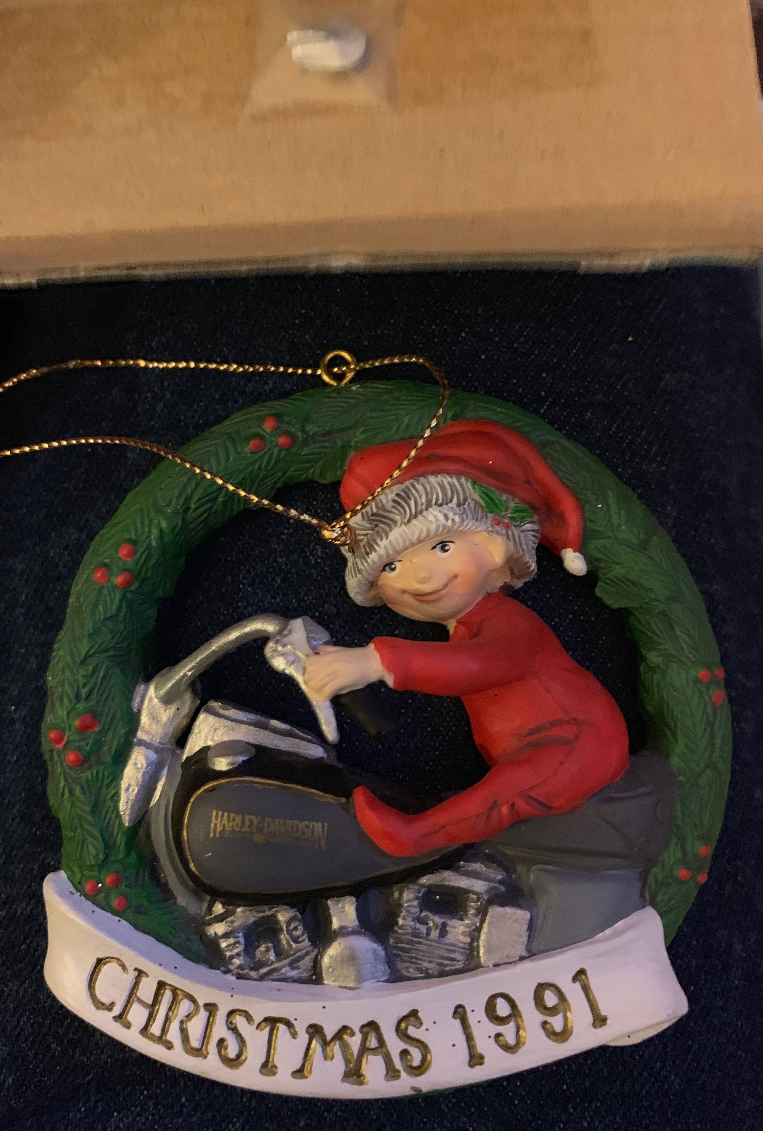 PolyResin 1991 Harley Davidson “For The Young At Heart”  ornament collectible - Main Image 1