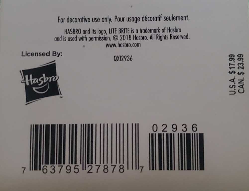 LITE-BRITE - Hasbro (Toys) ornament collectible [Barcode 763795278787] - Main Image 4