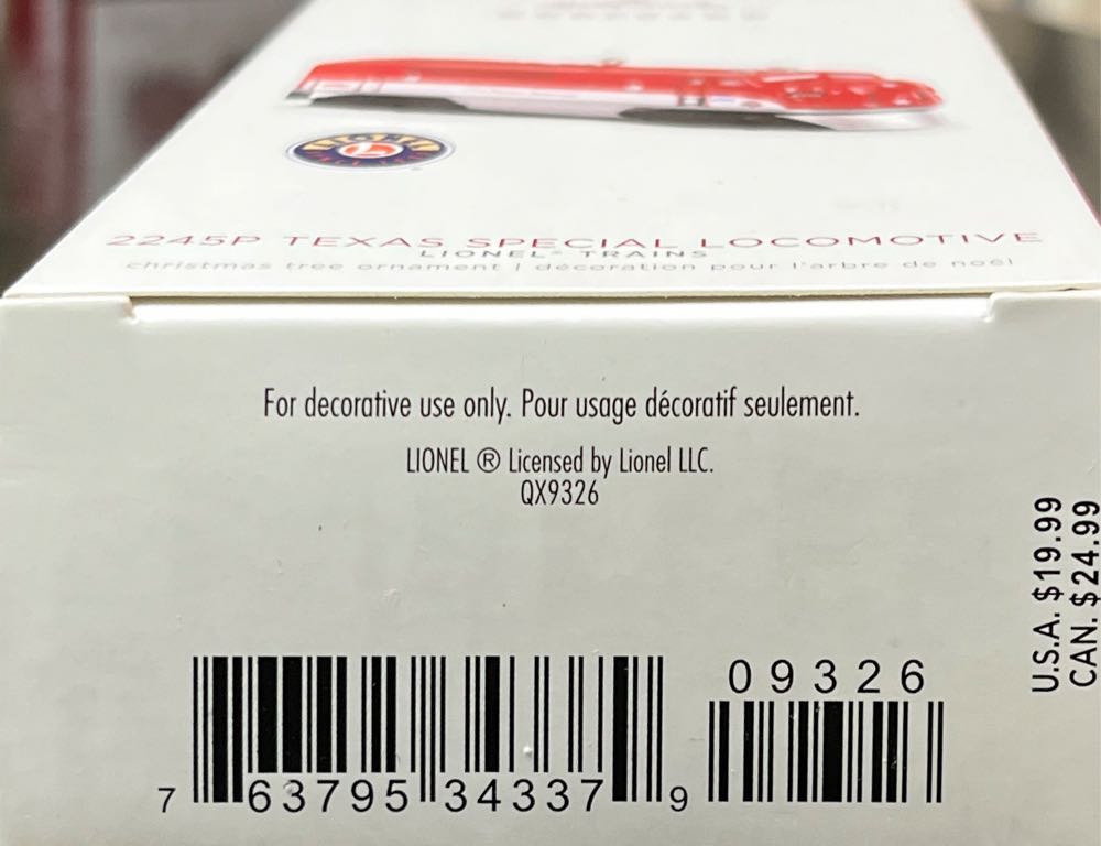 2245P Texas Special Locomotive - Lionel Train Series (Trains) ornament collectible [Barcode 763795343379] - Main Image 5