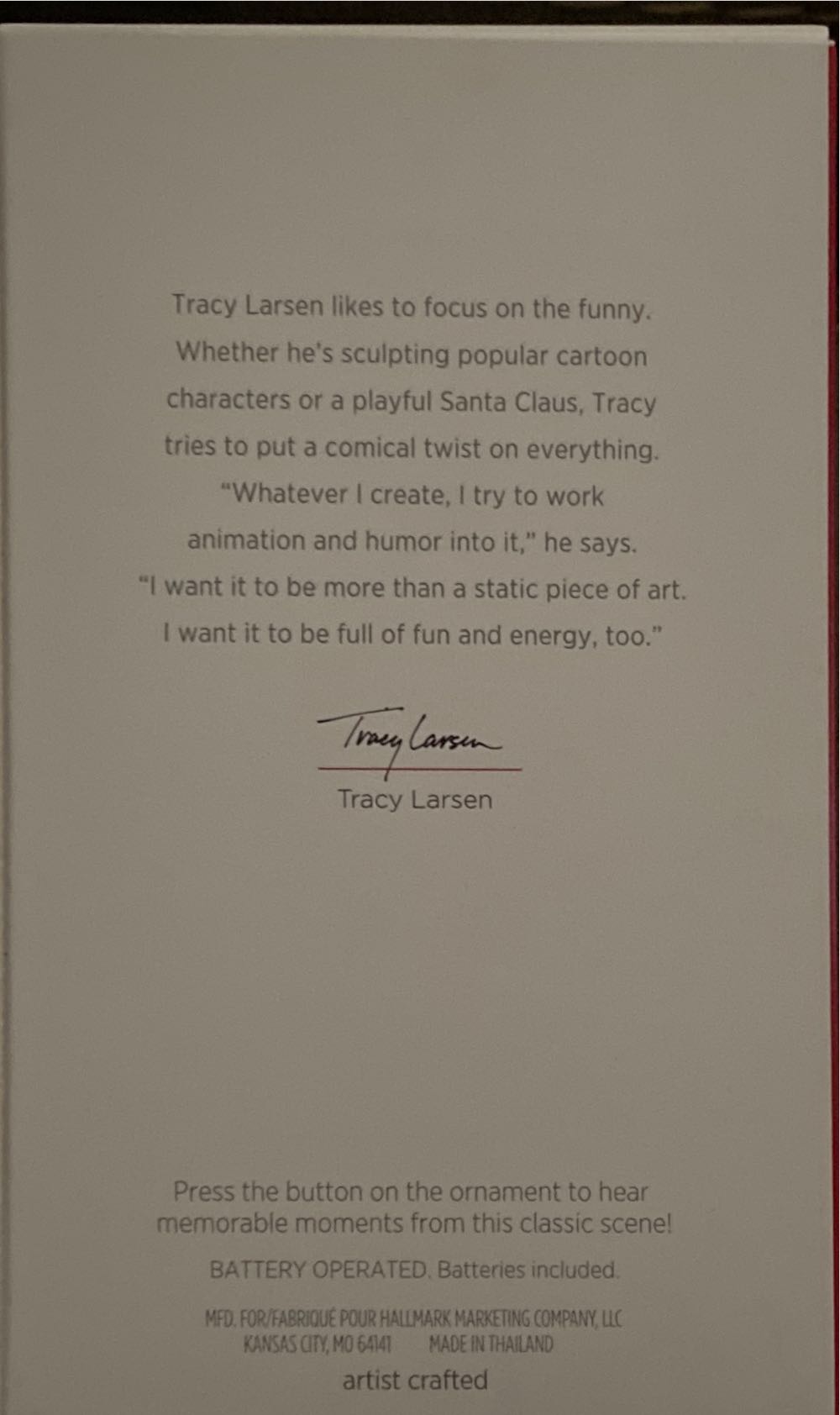 Ho! Ho! Ho! - Hallmark “A Christmas Story” Magic Orniment (Magic) ornament collectible [Barcode 763795331307] - Main Image 2