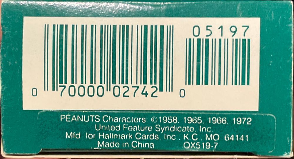 Snoopy And Woodstock 1991 - Snoopy And Woodstock (Peanuts) ornament collectible [Barcode 070000027420] - Main Image 3