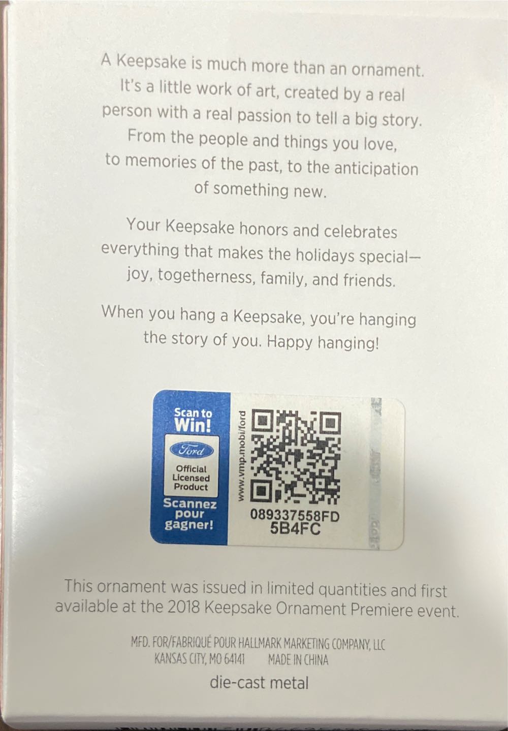 2018 CAC 1968 Ford Mustang California Special - Classic American Cars (Cars) ornament collectible [Barcode 763795367702] - Main Image 3