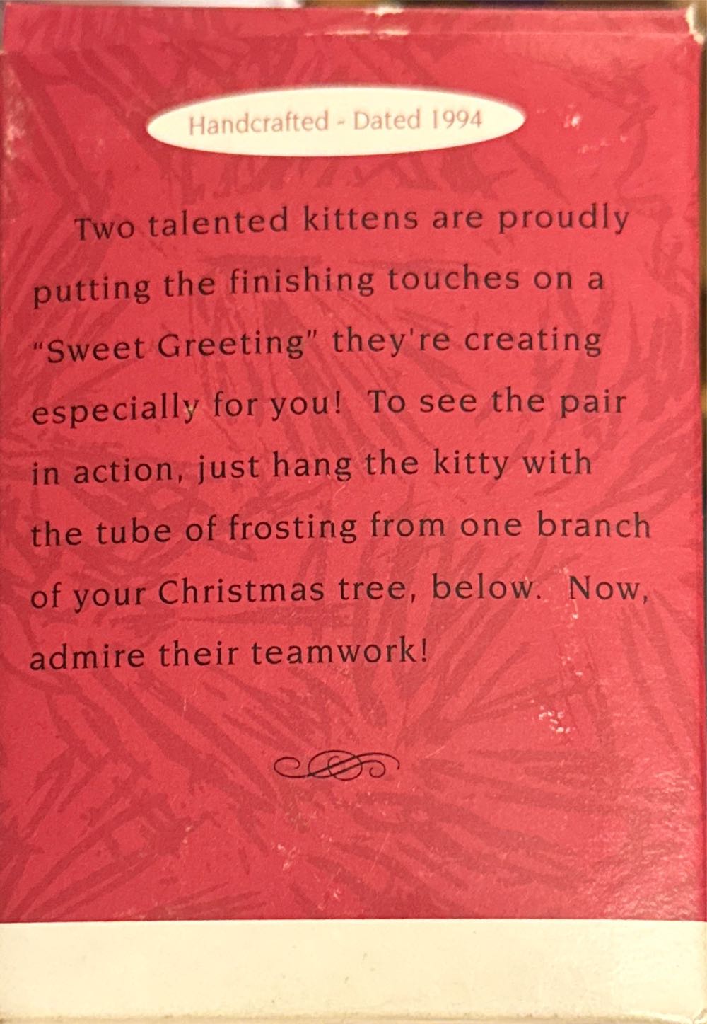 Sweet Greeting - Kittens (Cat, Cookie) ornament collectible [Barcode 015012138801] - Main Image 2