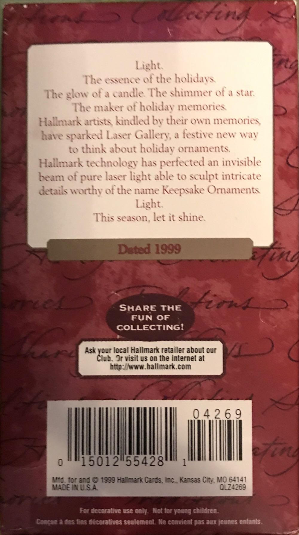 Yuletide Charm  (Laser gallery) ornament collectible [Barcode 015012554281] - Main Image 2