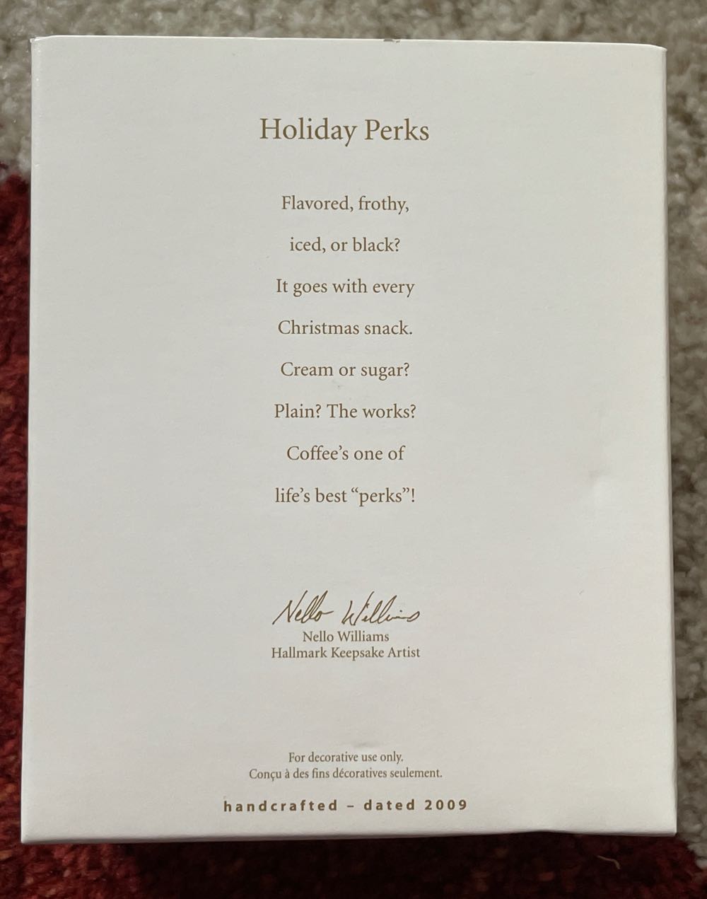 Holiday Perks - Nellco (Appliances) ornament collectible [Barcode 795902087098] - Main Image 2