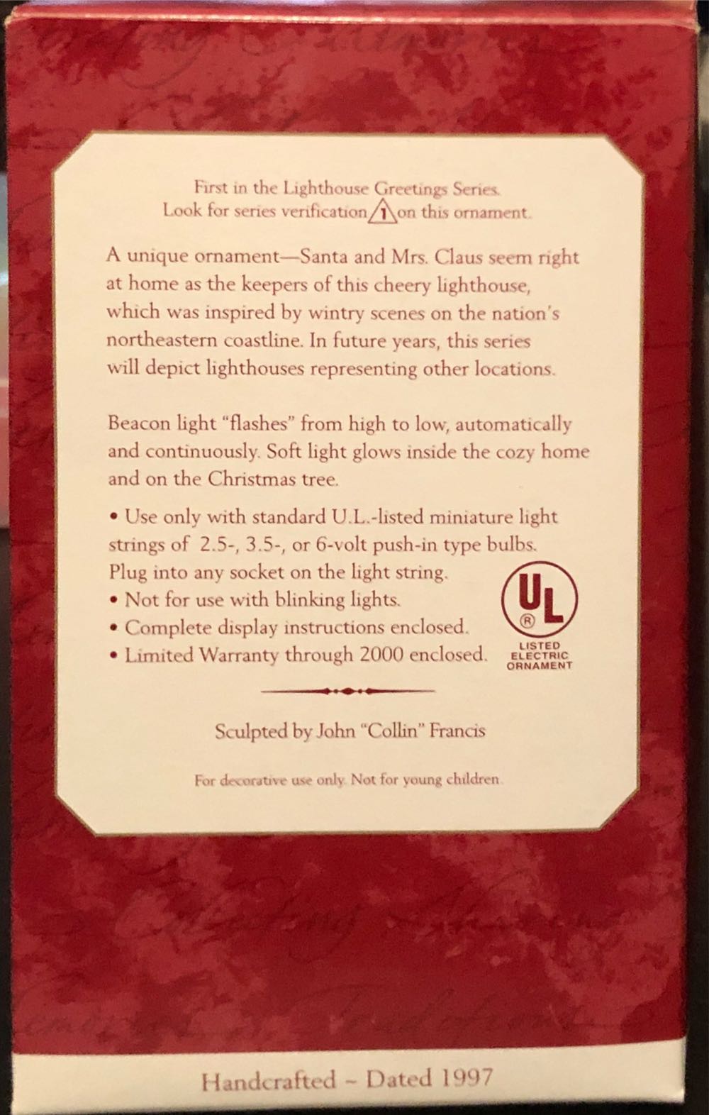 Lighthouse Greetings #1 - Lighthouse Greetings (Lighthouse) ornament collectible [Barcode 015012367874] - Main Image 2