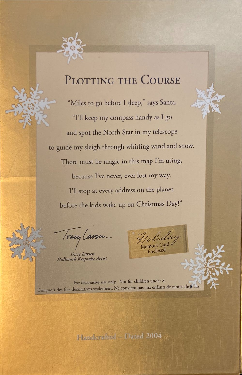 Plotting The Course - Keepsake Ornament Collector’s Club (Club Exclusive / Membership Ornament) (Christmas (Santa Claus / sleigh / holiday)) ornament collectible [Barcode 015012809534] - Main Image 2