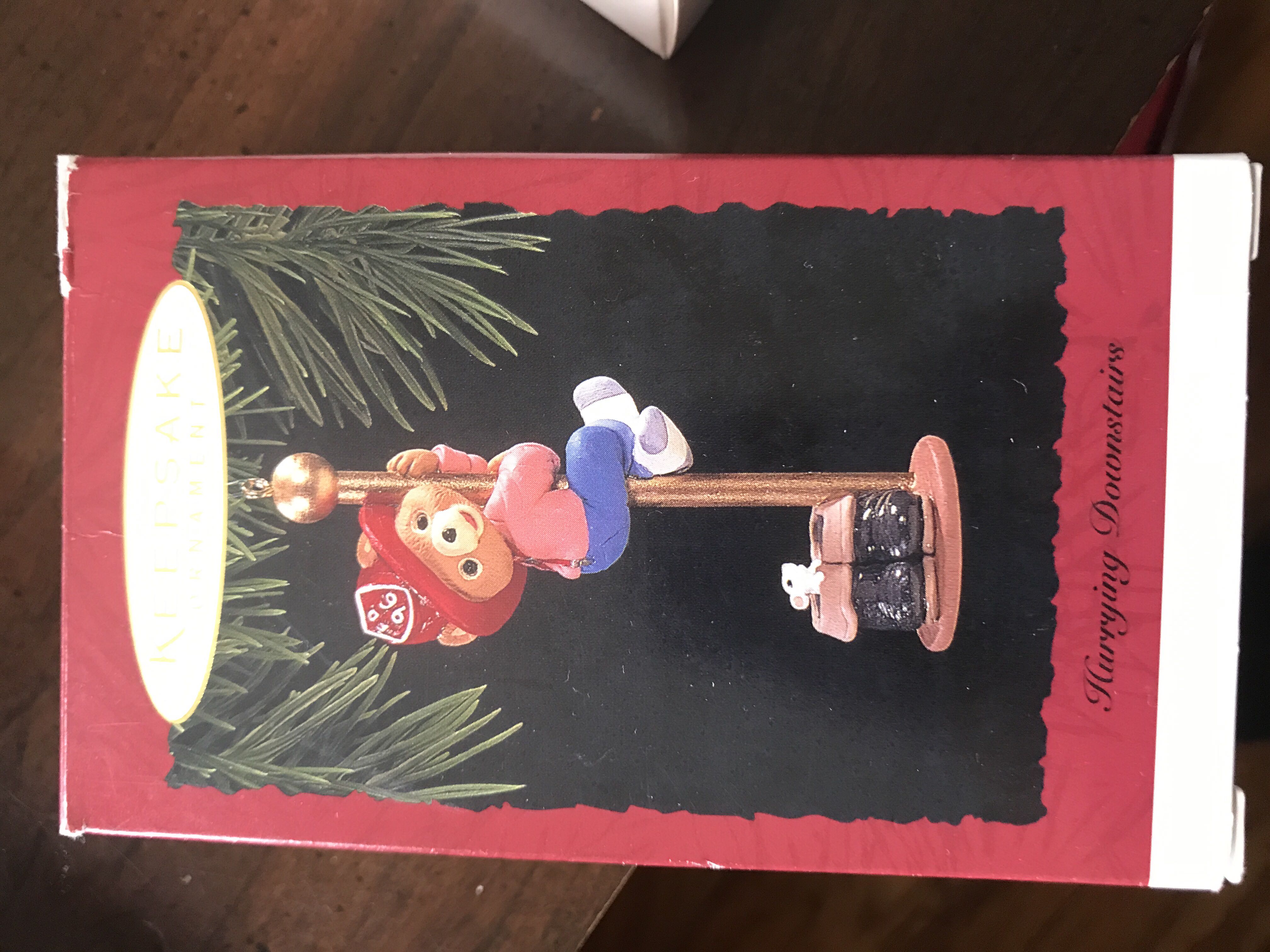 Feather Tree - Ball - Pink Band, White Leaves, Yellow Trim