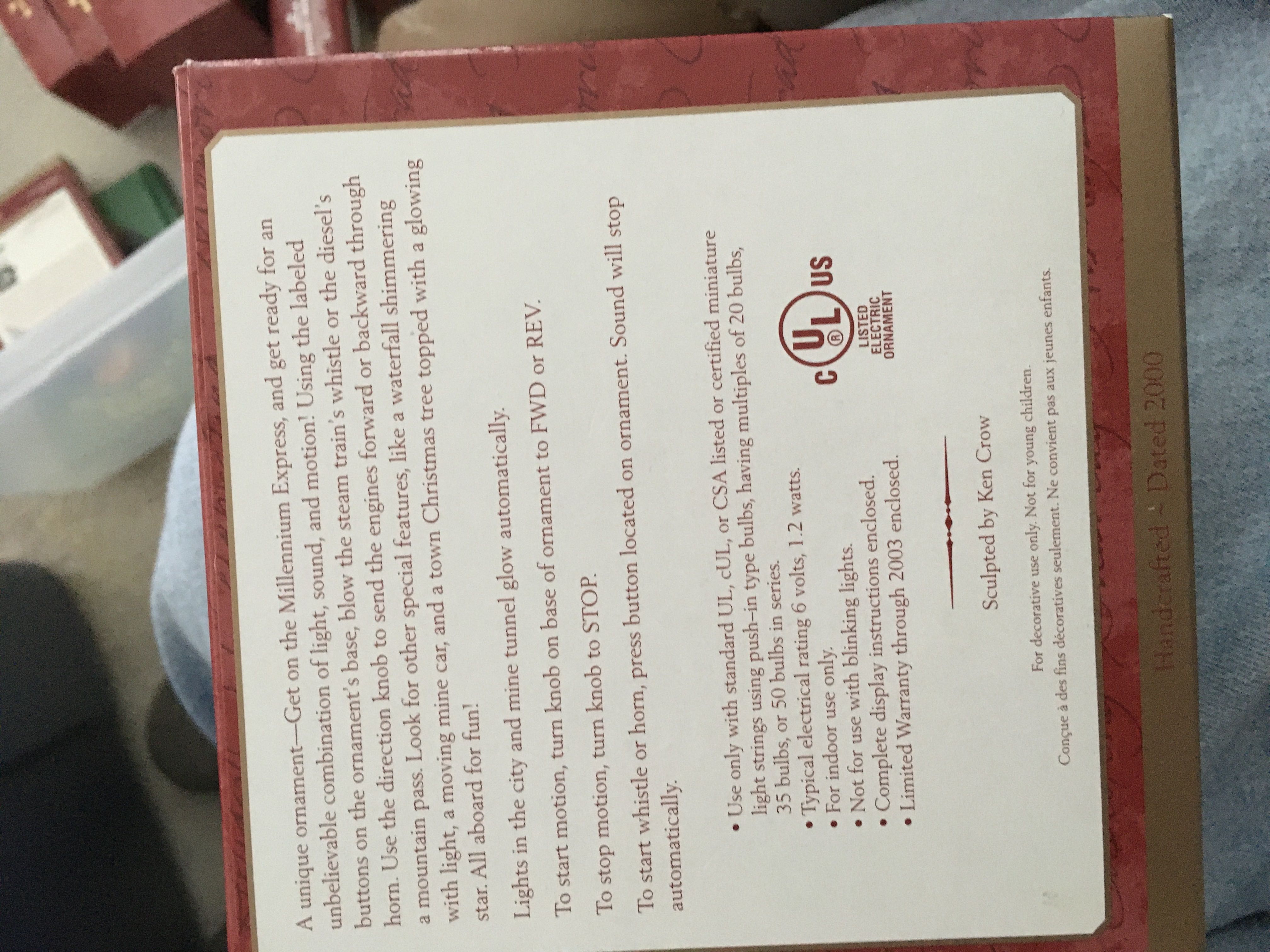 Millennium Express - Magic (Magic Light & Sound) ornament collectible [Barcode 015012566840] - Main Image 3