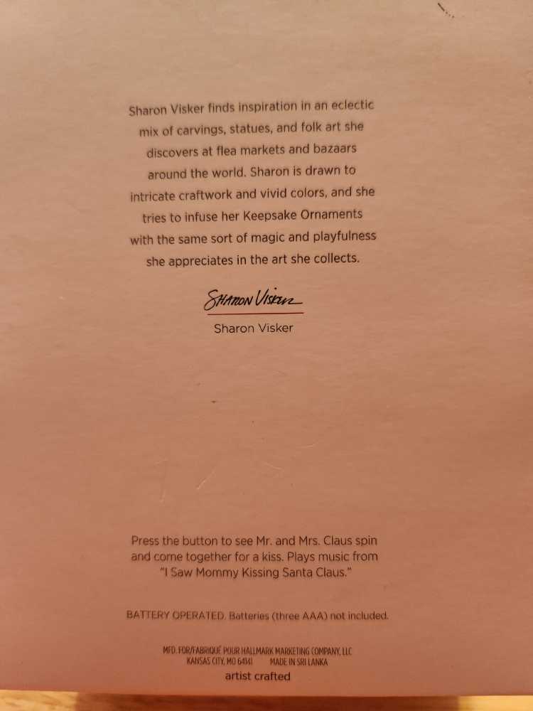 Kissing a Clauses - Mr. And Mrs. Claus ornament collectible [Barcode 763795296811] - Main Image 3