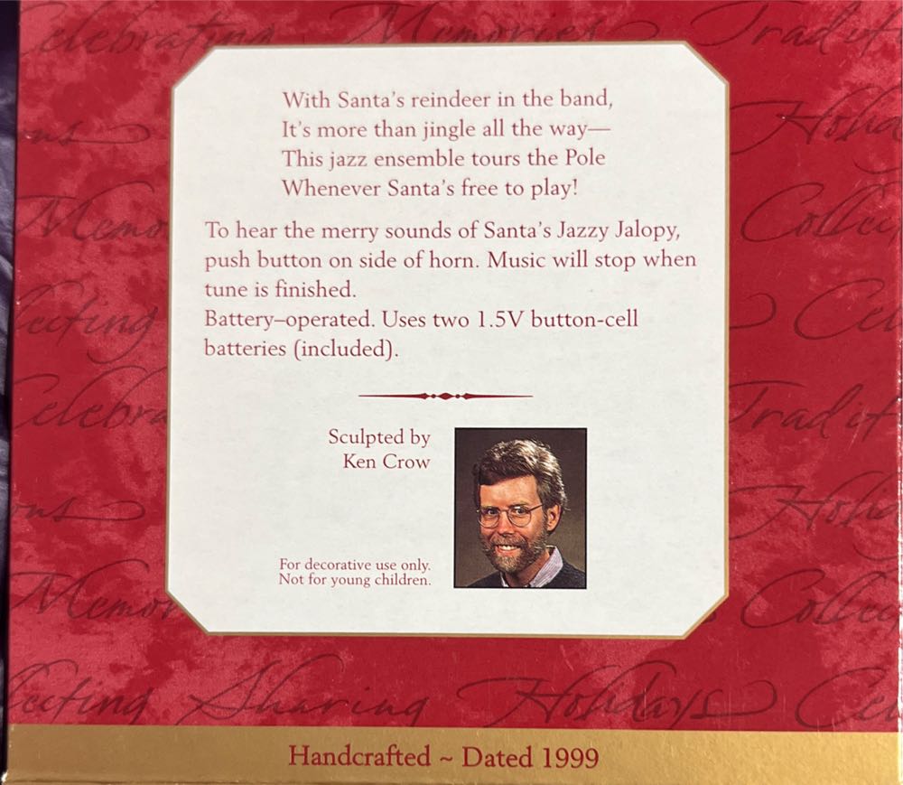 Santa Jazzy Jalopy - None (Santa) ornament collectible [Barcode 015012479539] - Main Image 2