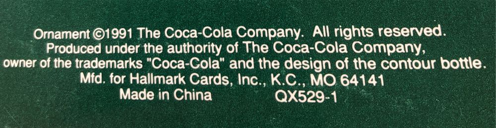 Please Pause Here - Coca-Cola Santa (Coca-Cola) ornament collectible [Barcode 070000027505] - Main Image 4