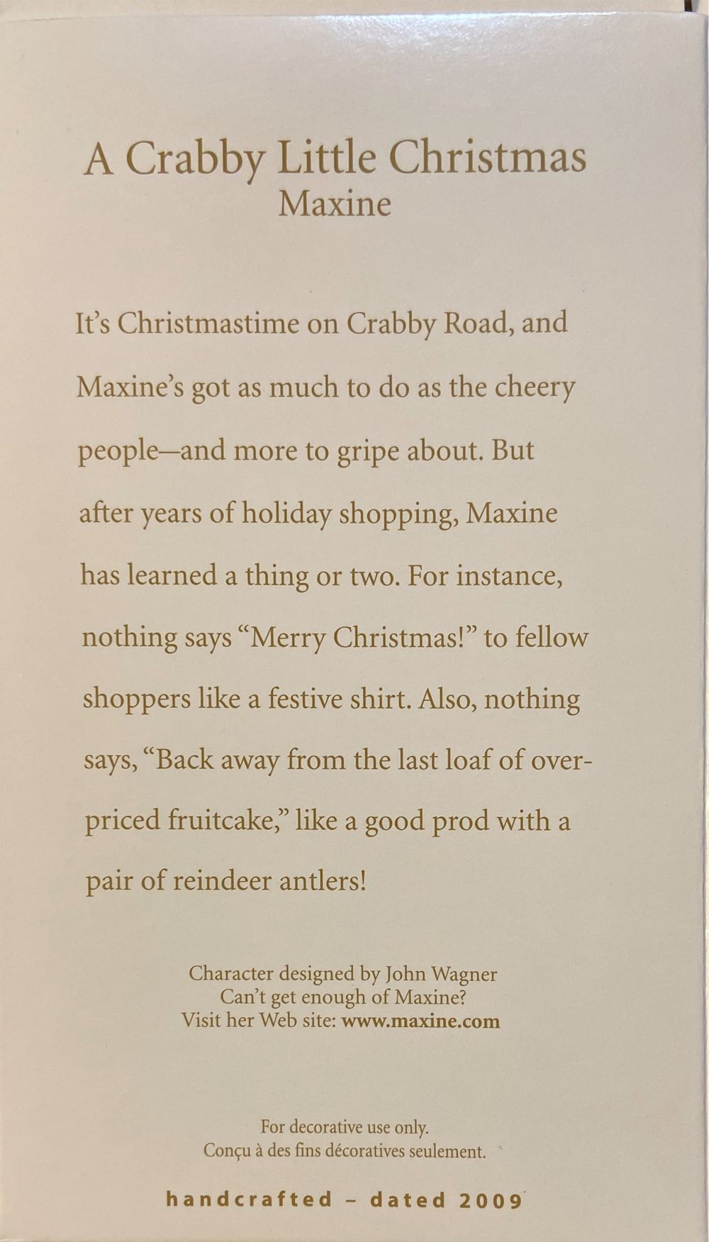 A Crabby Little Christmas  - Maxine (Maxine) ornament collectible [Barcode 795902087357] - Main Image 2