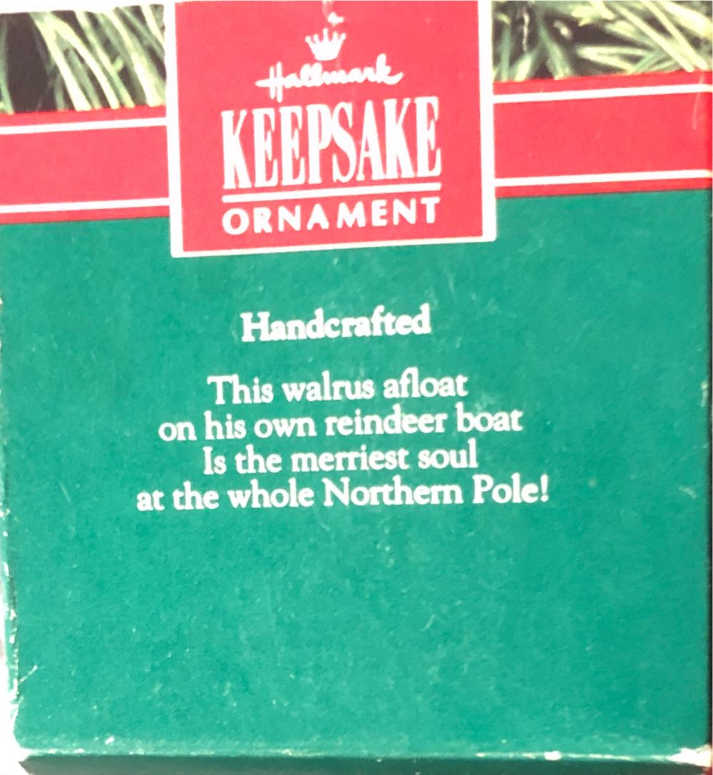 Poolside Walrus  - Keepsake Ornament Club (Summer) ornament collectible [Barcode 070000027437] - Main Image 2