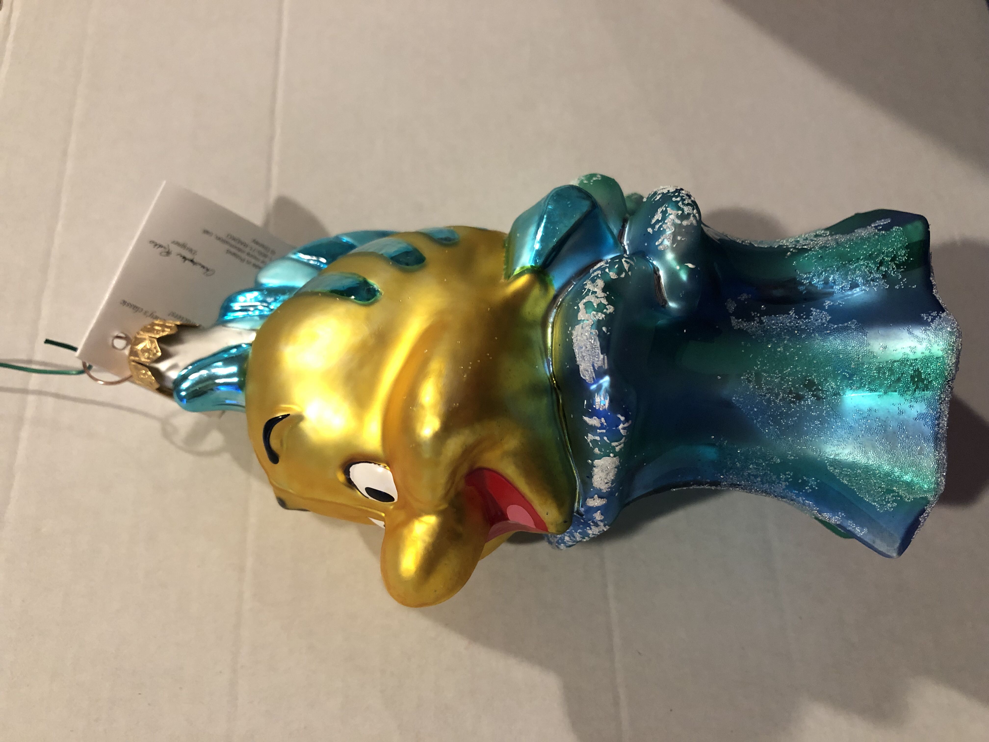 Shiny Brite - Round - Reflector - Double - Frosted Sunburst - Mica, Yellow Stripe