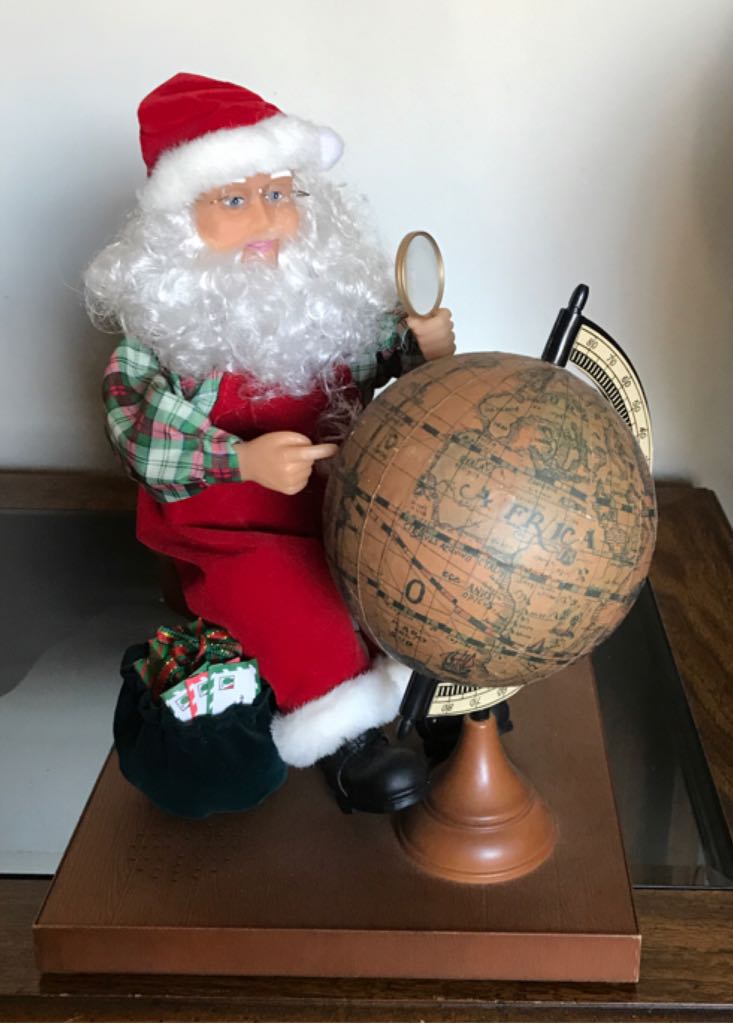 Santa & His Globe - Holiday Scene (Animated & Musical) ornament collectible [Barcode 086786129647] - Main Image 1